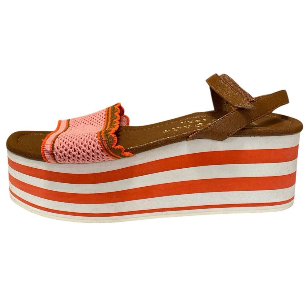 kate spade Pink and Brown Striped Platform Sandal